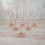 Pink stem champagne flutes