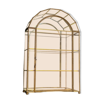 Showcase to be installed in golden brass 1950s