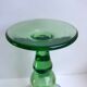 Biot bubble glass candle holder signed green years 60-70
