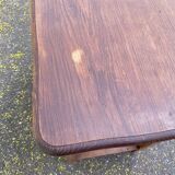 Vintage farmhouse dessert trolley on wheels made of solid wood from the 19th century.