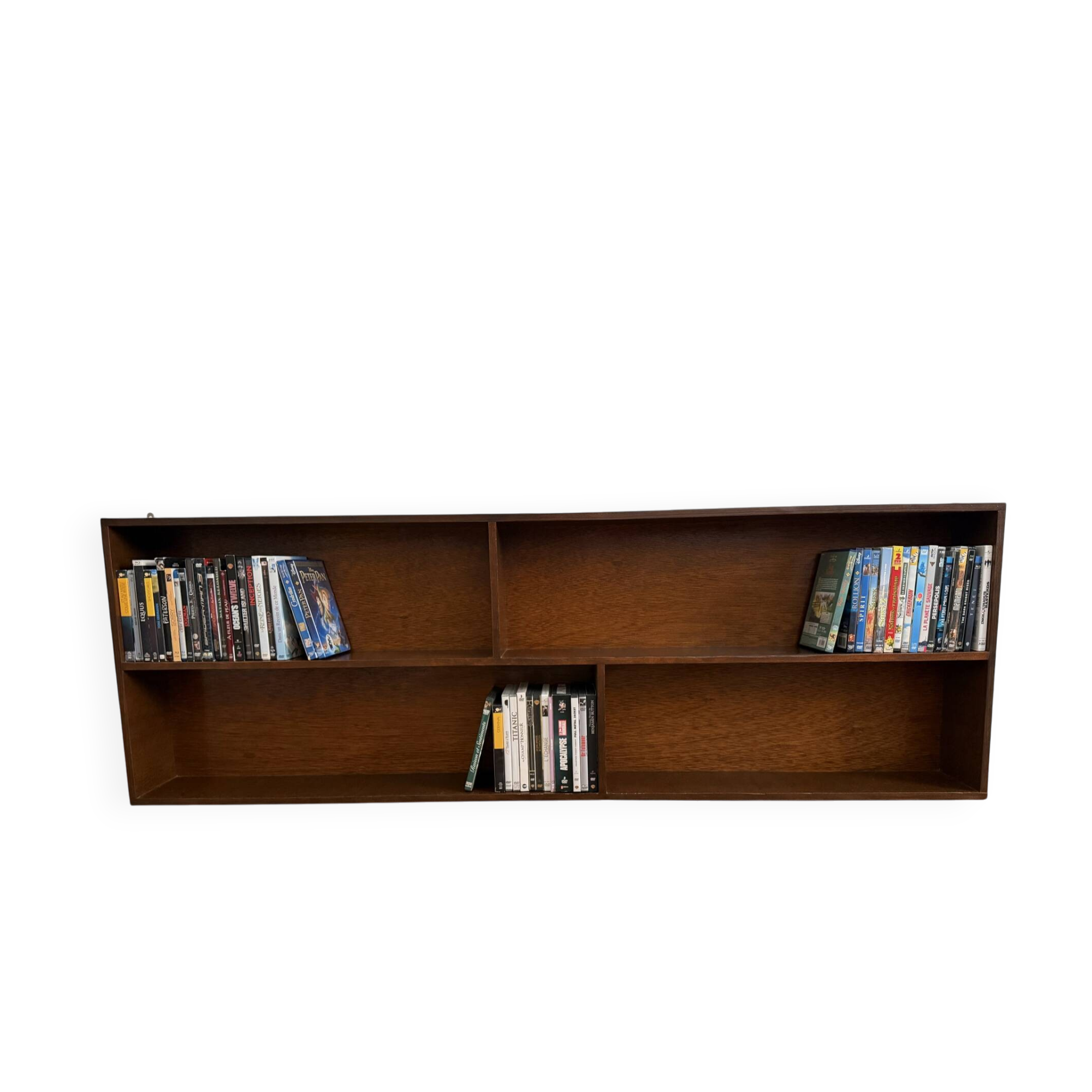 Vintage wall shelf for books / DVDs / Blu-rays.