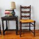 Pair of old turned wood chairs