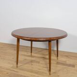 Art Deco Round Extendable Teak Dining Table, France, 1930s