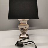 Druline ~ contemporary living room lamp ceramic silver black shade