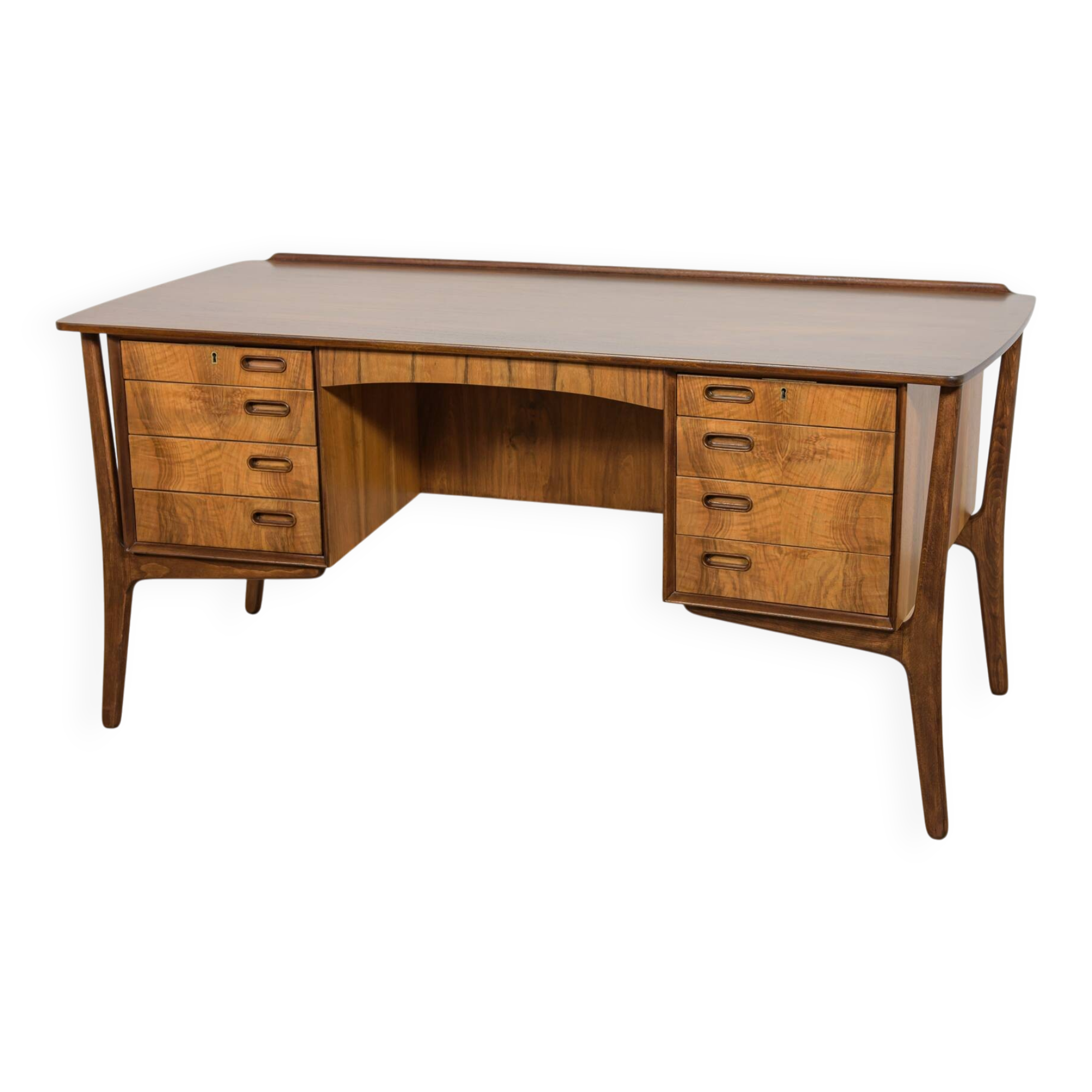 Mid-Century Walnut Desk by Svend Åge Madsen for H.P. Hansen, Denmark, 1960s
