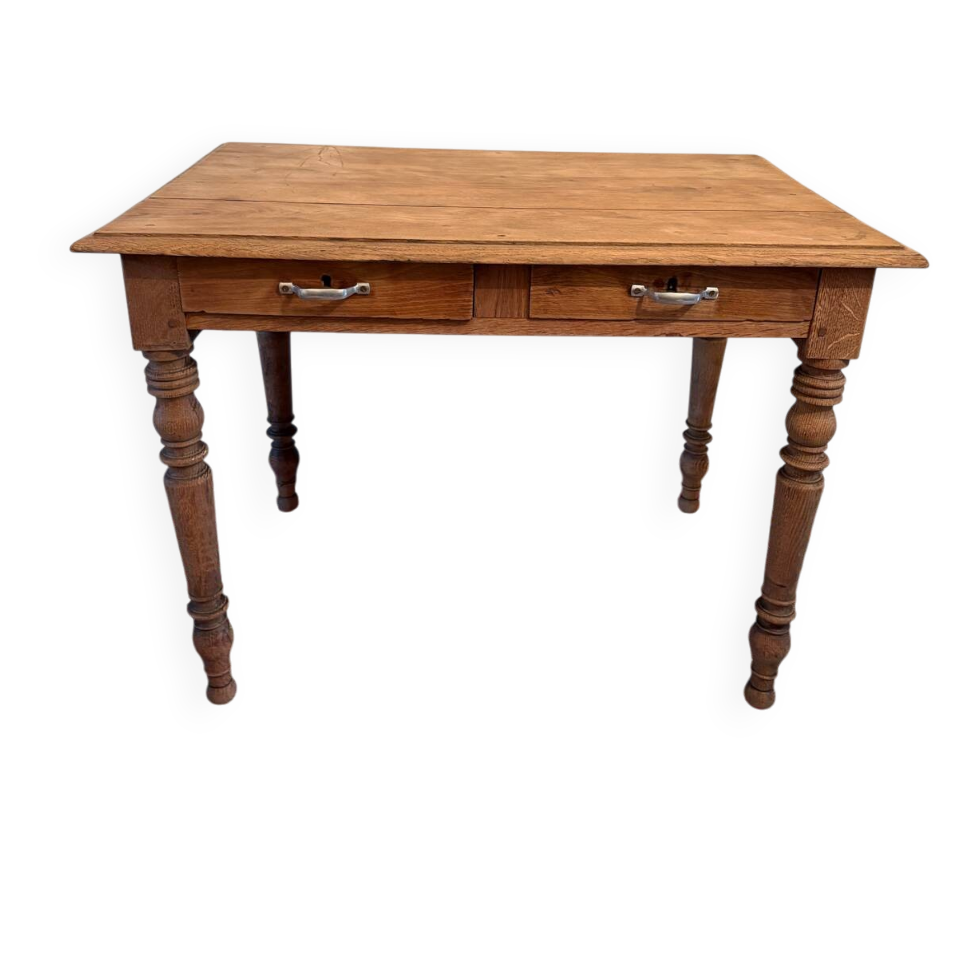 Raw wood farmhouse table