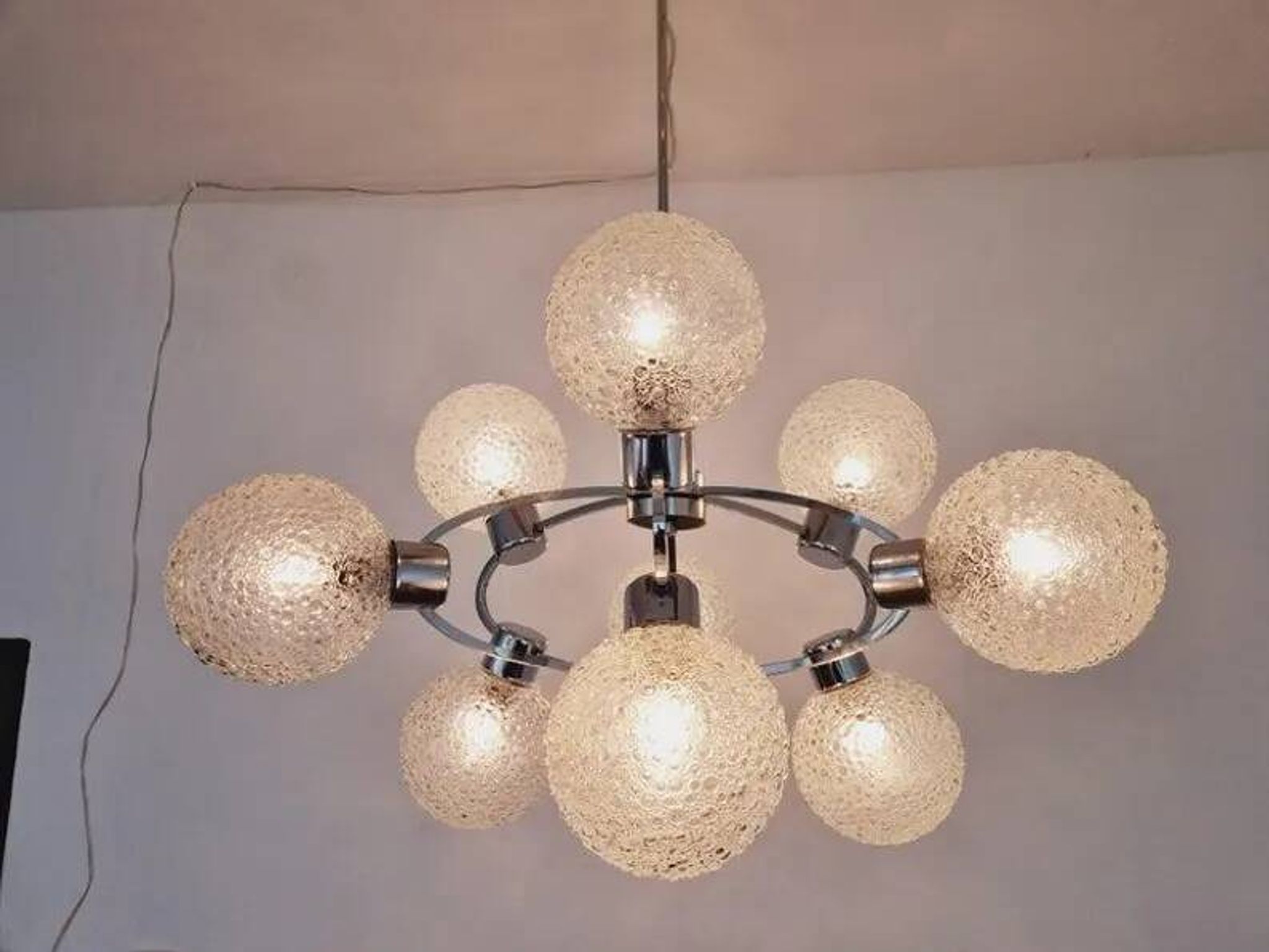 Large Midcentury Galaxy Sputnik Chandelier, Germany, 1970s