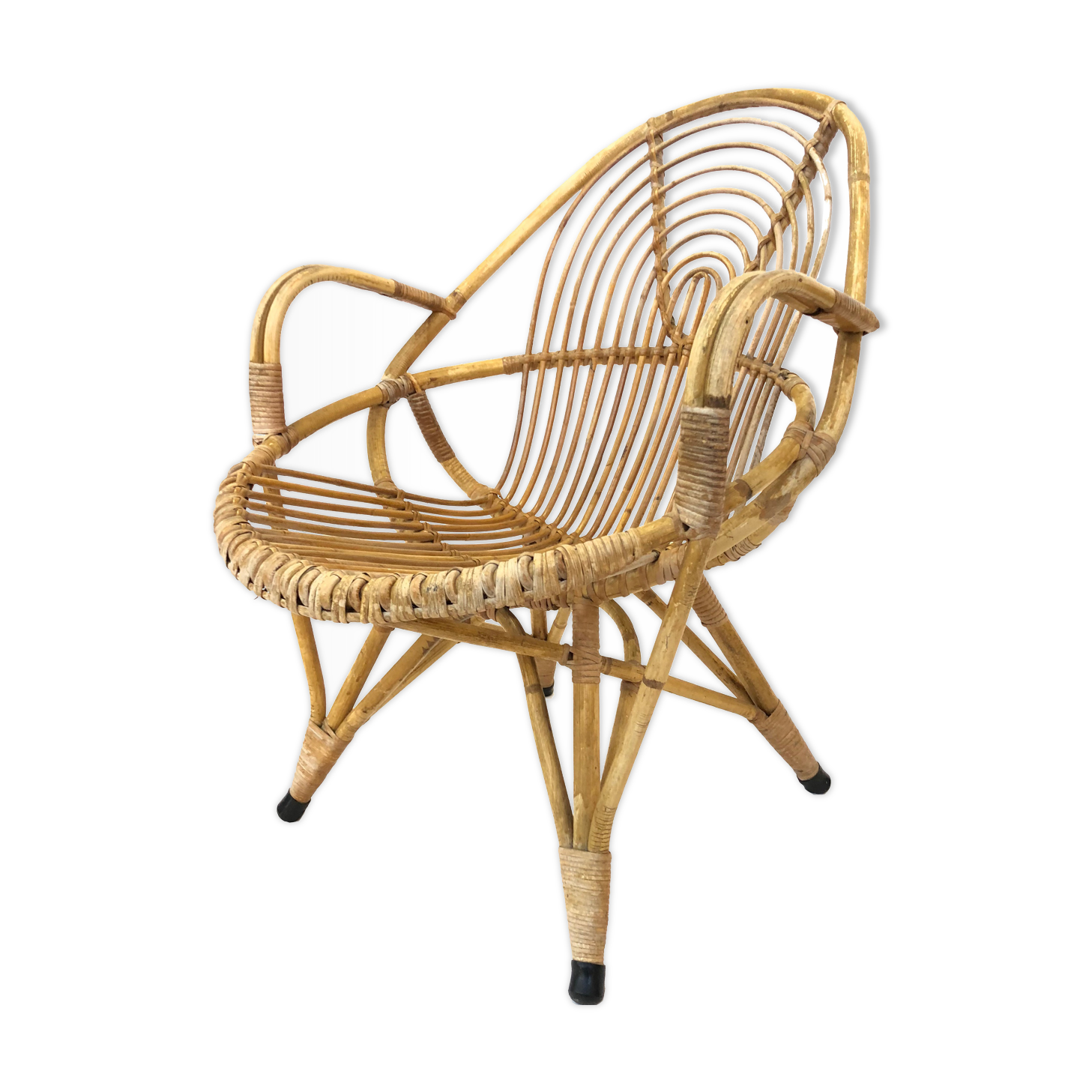 Rattan armchair by Rohe Noordwolde, 1960
