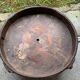 Old Indian grain millstone CHAKKI carved wood