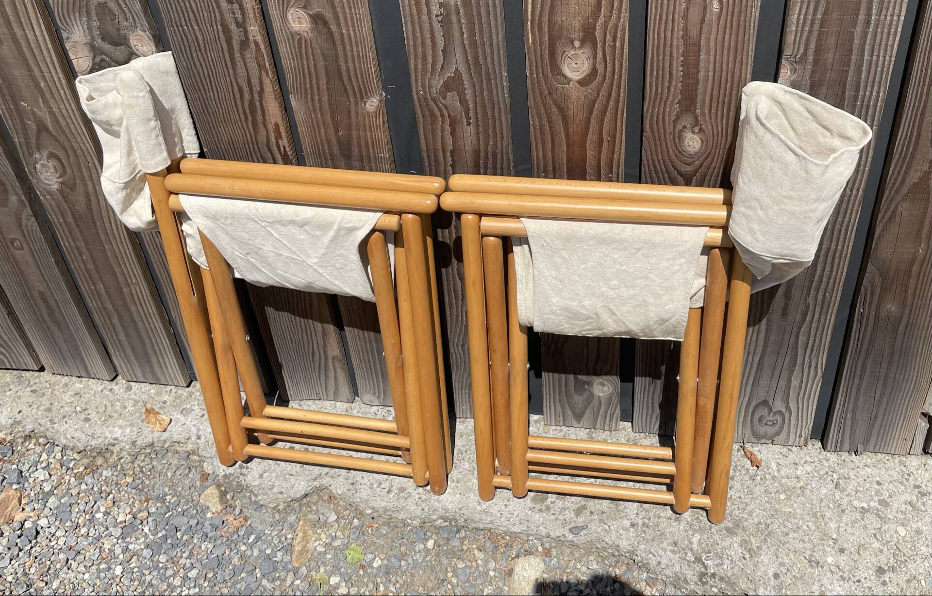 4 mid-century safari folding chairs