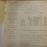 Architect's table and stool by Féret, France, 1890