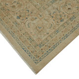 Handmade oriental 1980s 294 cm x 407 cm beige wool carpet