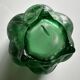 Green glass paste emptying cup from the Art Deco period