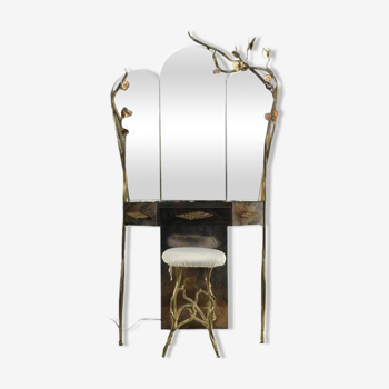 Triptych mirror dressing table by Henri Fernandez