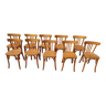 Set of 10 wooden chairs - bistro - vintage