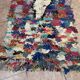 Vintage Moroccan Boucherouite rug: small abstract rug