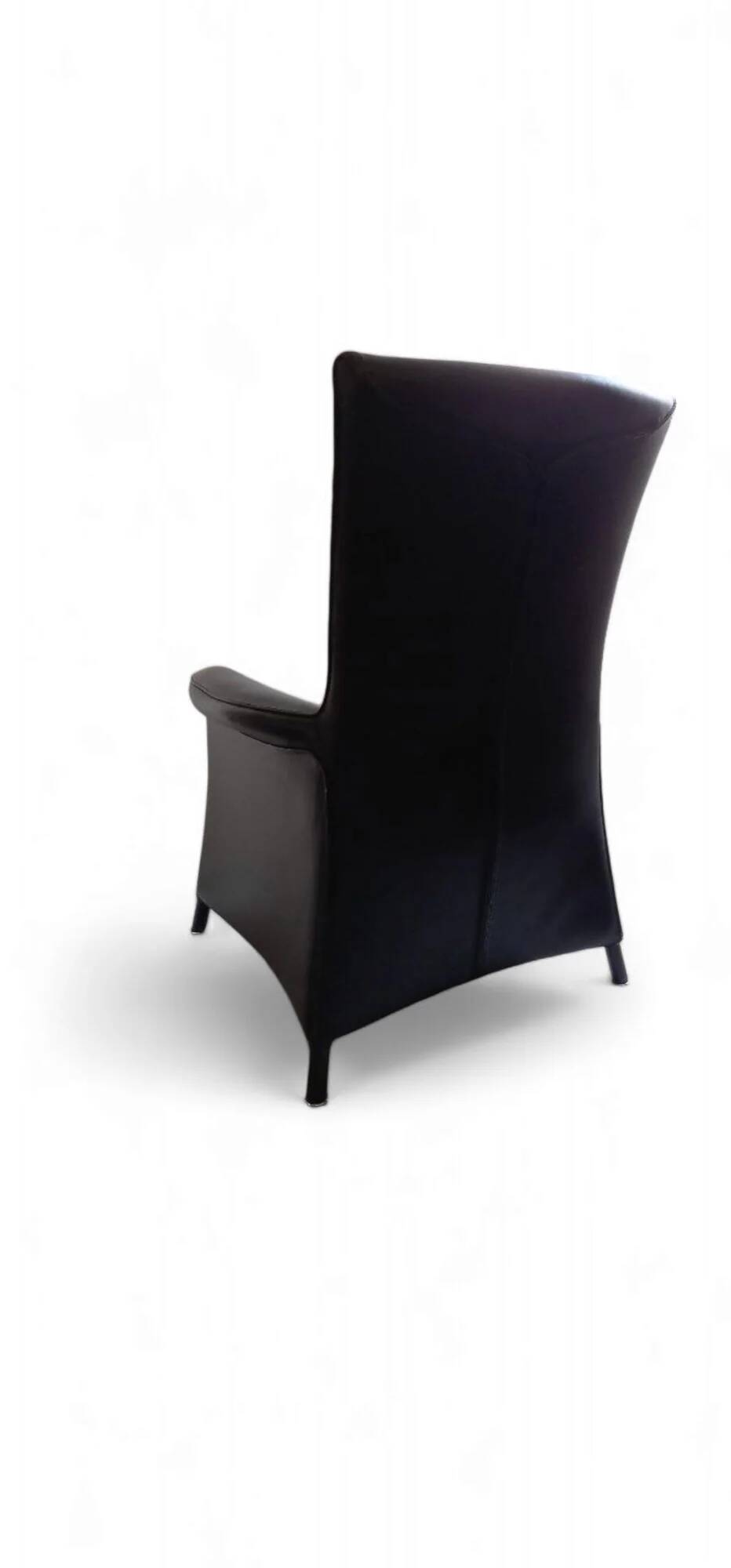 2 x armchair by Wittmann, design Paolo Piva, model Alta Highback, black leather