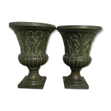 Pair of Medici vases mounted in lamp