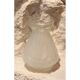 Vase or satin moulded glass hyacinth vase in Art Deco style circa 1930.