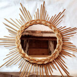 Rattan sun mirror 1960 - 50x50cm