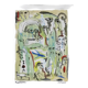 Mixed technique Art brut/Figurative art/Unique art signed Kabian 65X50 cm