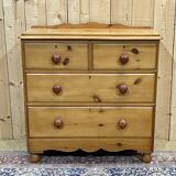 Commode anglaise en sapin de la fin du XIXème, 4 tiroirs