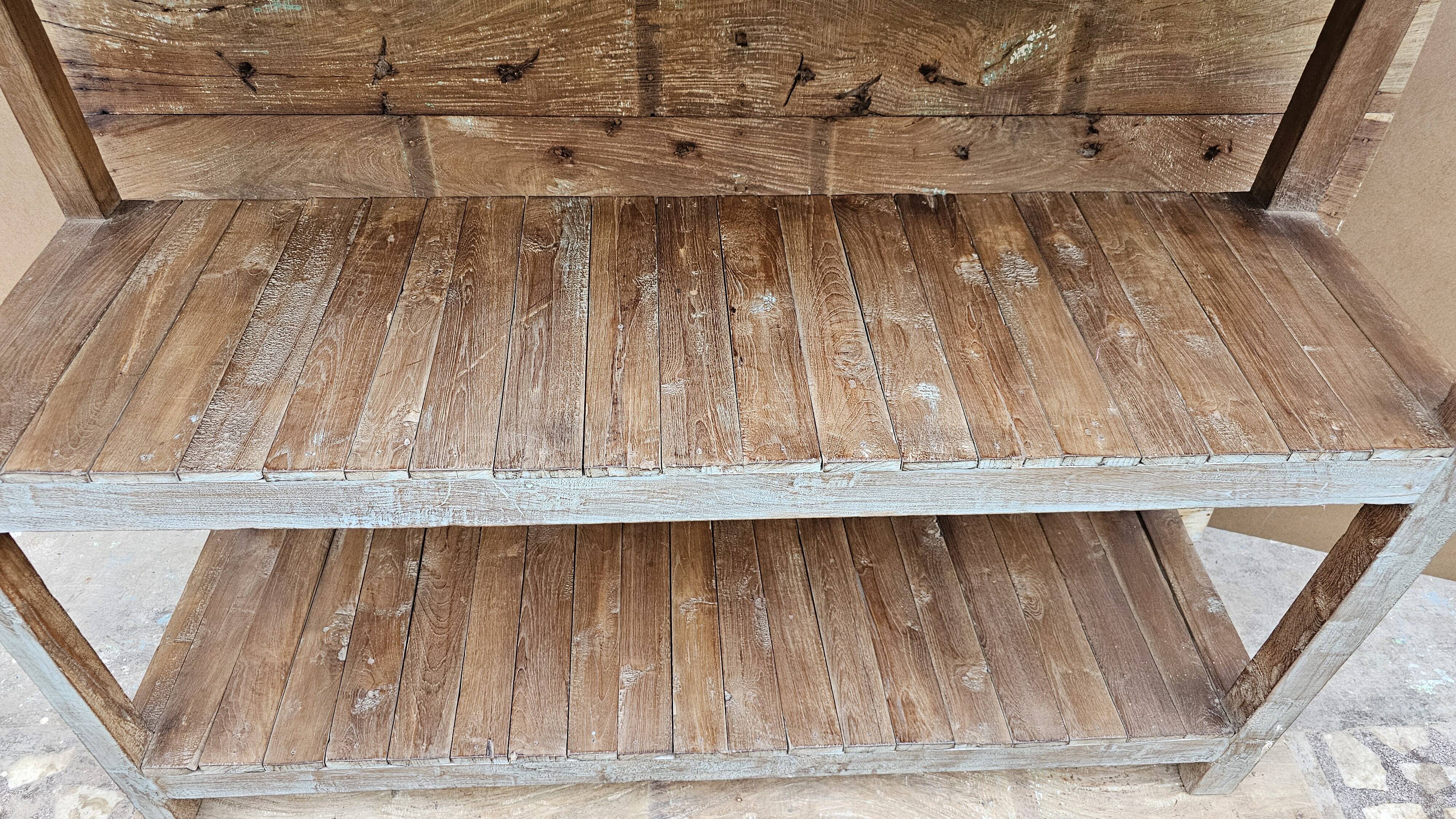Old rack - workshop shelf in Burmese teak