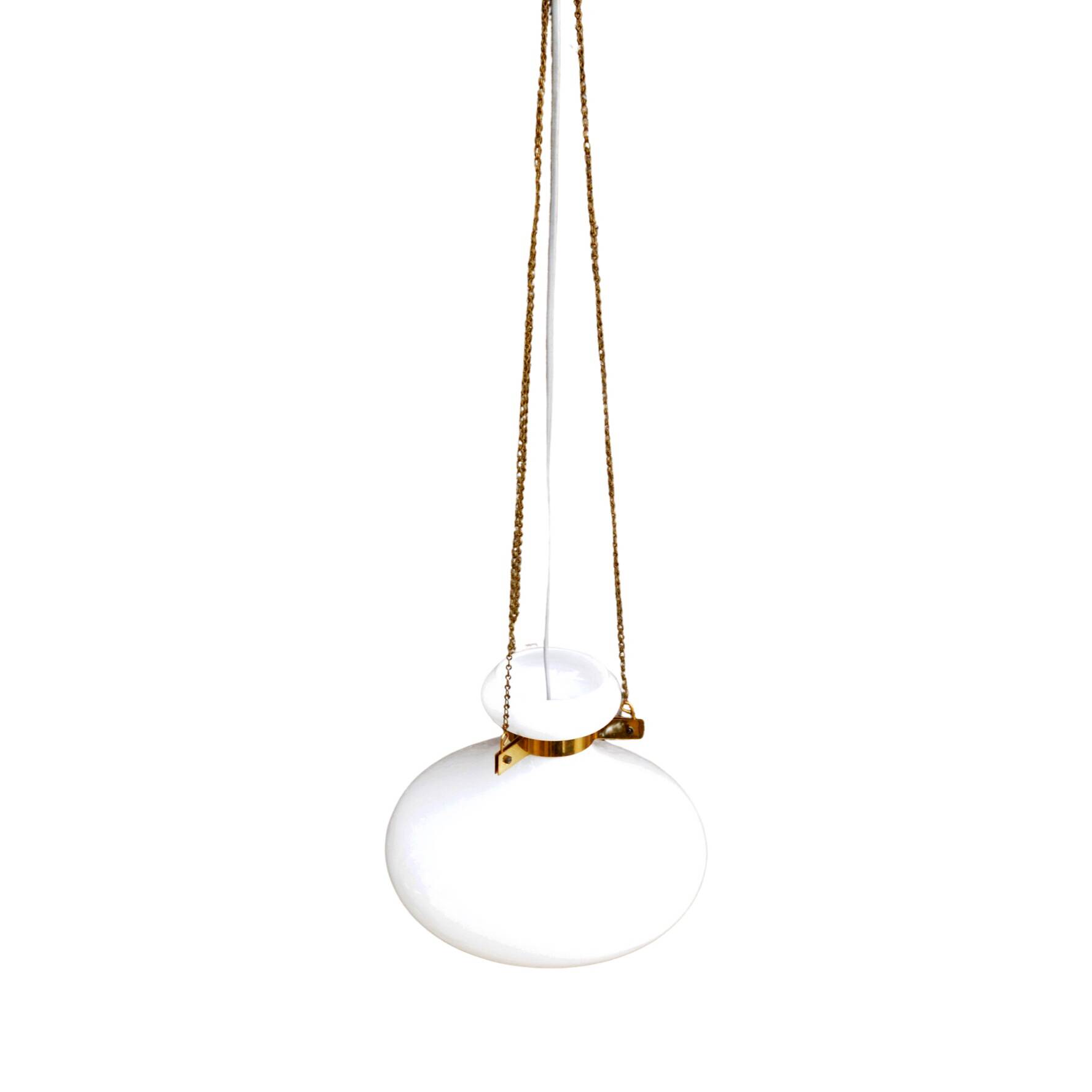 White, modernist chandelier Kamenický Šenov, Czechoslovakia, 1960s.