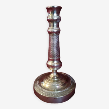 Finely chiseled bronze candle holder - End of 19th century