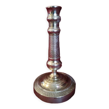 Finely chiseled bronze candle holder - End of 19th century