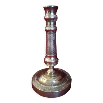 Finely chiseled bronze candle holder - End of 19th century