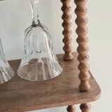 Vintage shelf turned wood and brass