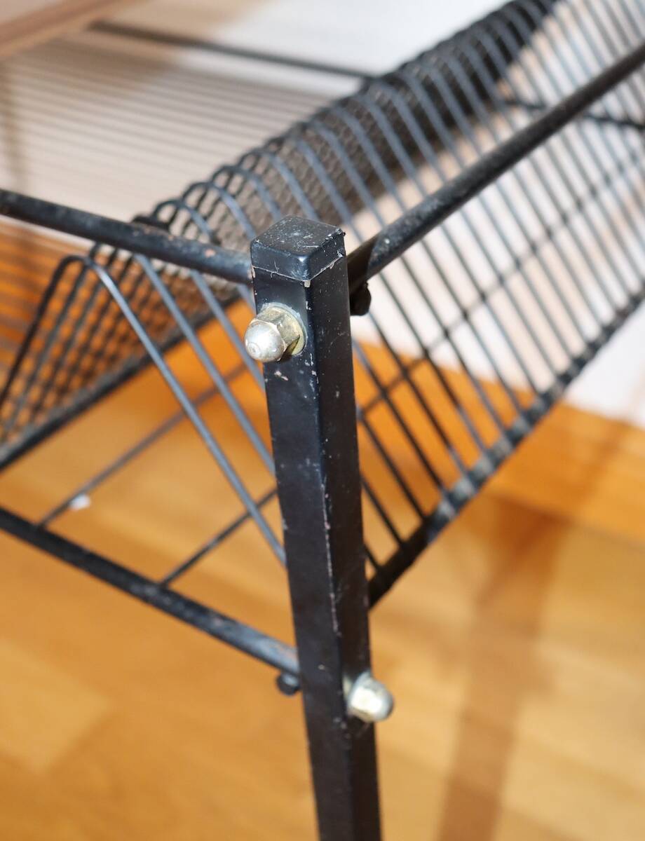 Black metal turntable table