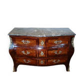 Louis XV Period Commode Stamped Léonard Boudin - Wood Marquetry