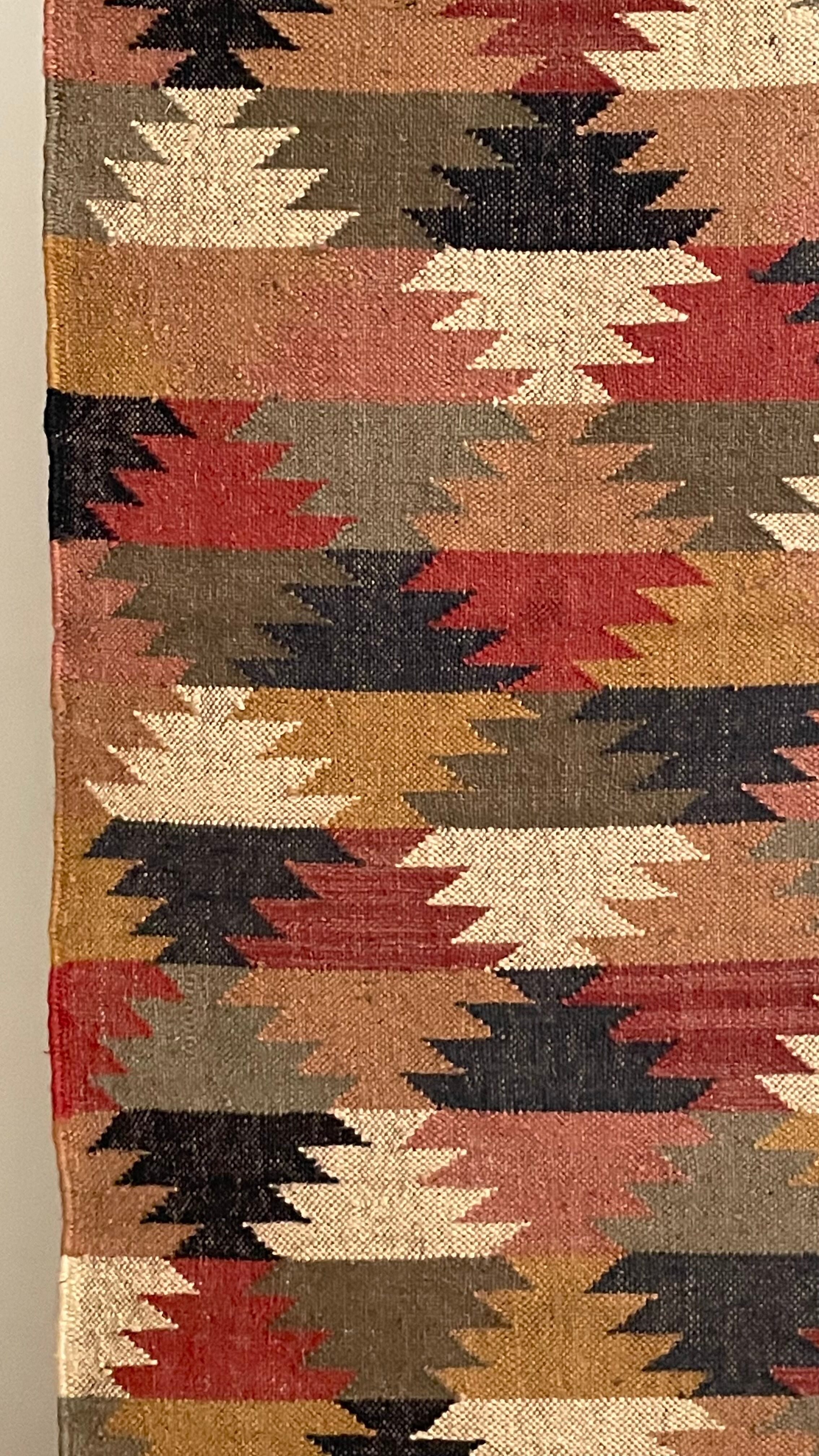 Hand woven jute and cotton floor runner 75x180 cm