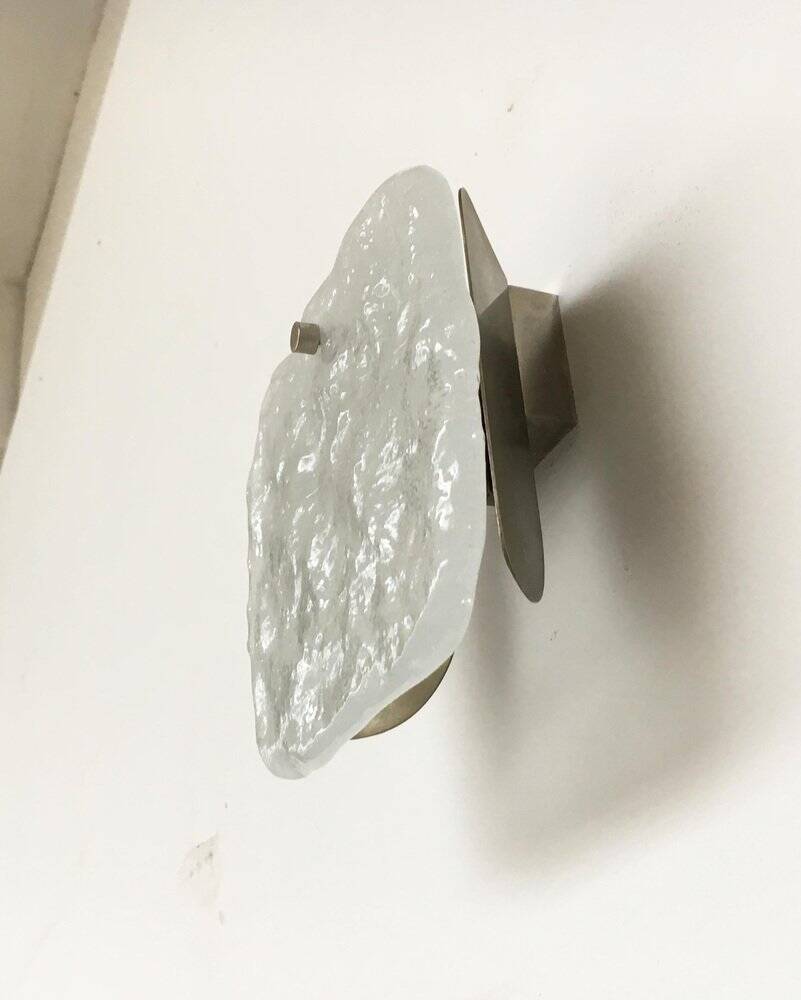 Frosted glass wall lamp by Kalmar Franken KG, 1960s.