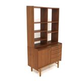 Scandinavian teak bookcase chest of drawers, Sweden, 1960