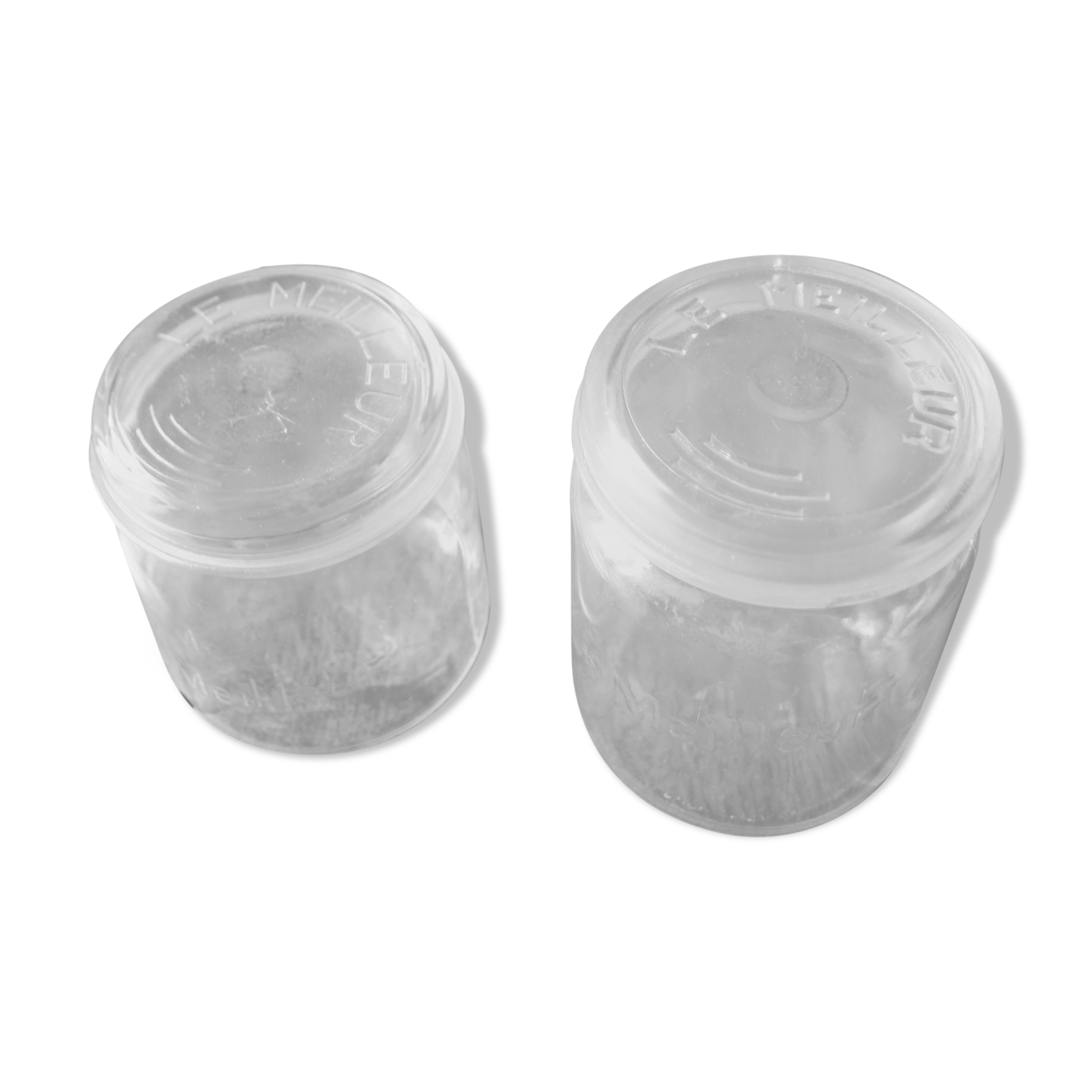 Lot 2 Jars The Best Clear Glass 1 L - 0.75 L