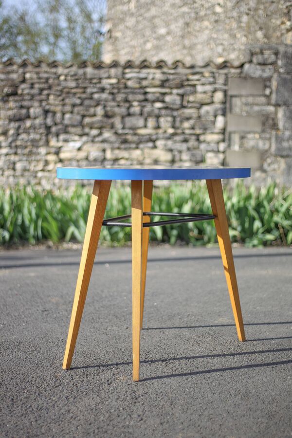 Table haricot formica et pieds compas, table bureau, table d'appoint, table vintage, 60's