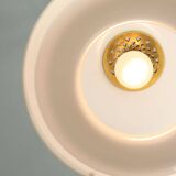 Italian White Medusa Pendant Brass Edition by Luigi Massoni for Guzzini, 1970s