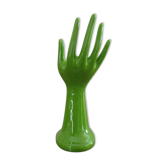 Hand baguier soliflore porcelain green apple 70s