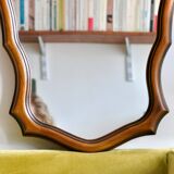 Large vintage mirror in scrolled cherry wood