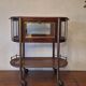 Serving trolley / bar cart in mahogany, brass and glass, 1920