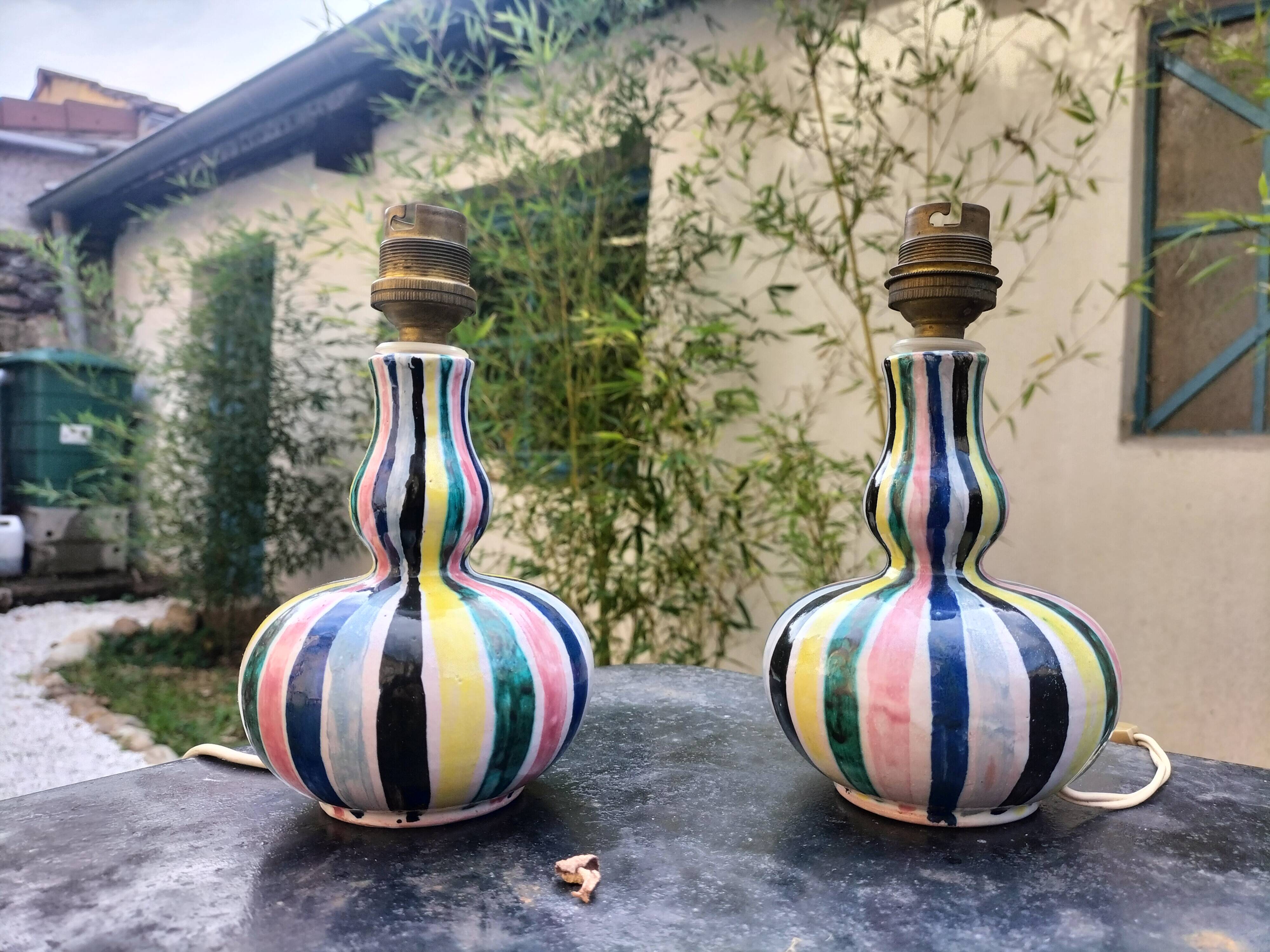 Pair of ceramic lamps “Allix” (Michel Alexandrov)