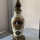 Pied de lampe en faience de gien décor renaissance 1876
