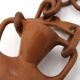 Hanging wooden amphora vase, 70s bohemian decor.