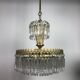 Golden brass crown chandelier and crystal taste buds 3 fires 1970