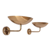 Paire d'appliques vintage, laiton patiné, France 1970