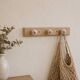 Vintage coat rack / hooks solid oak cottage style
