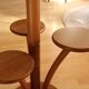 Solid oak wood plant stand, vintage from the 1950s, rare collectors item